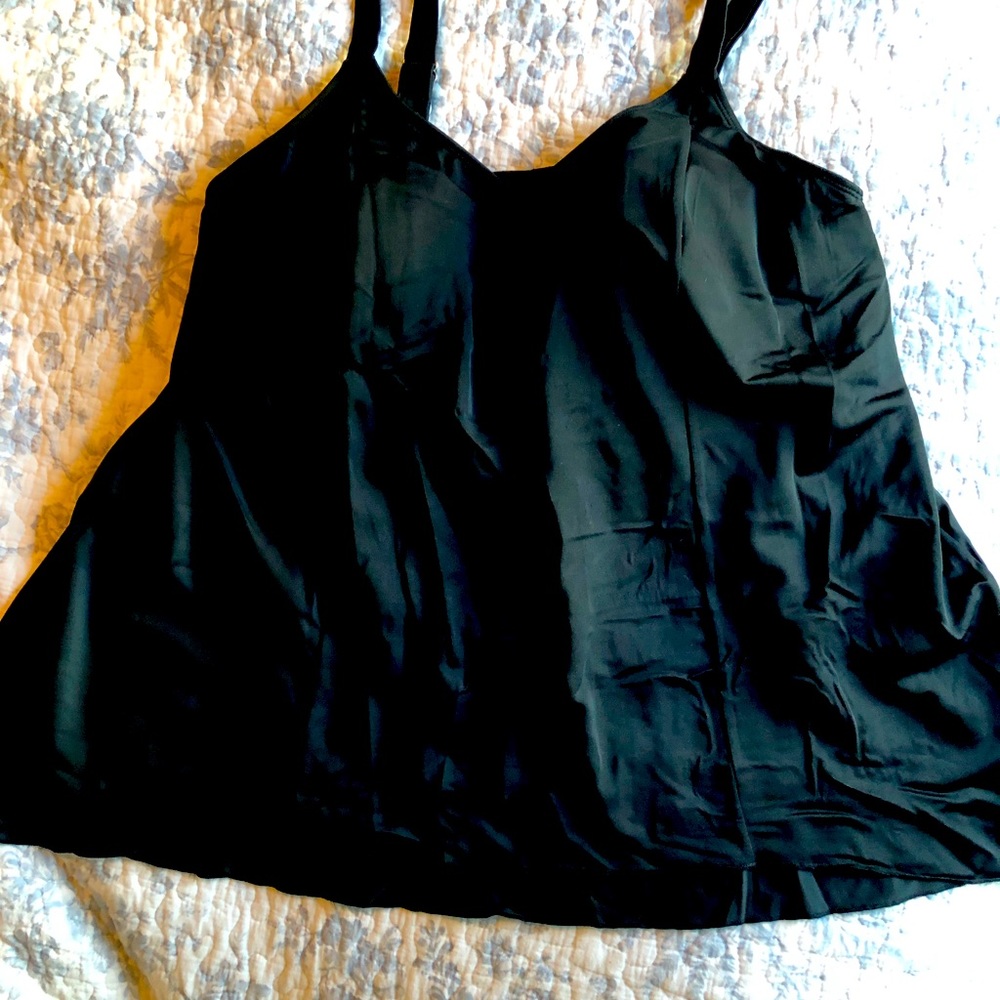 D&Co beach tankini top size 14.  Black. Padded bra adjustable straps. Lined.